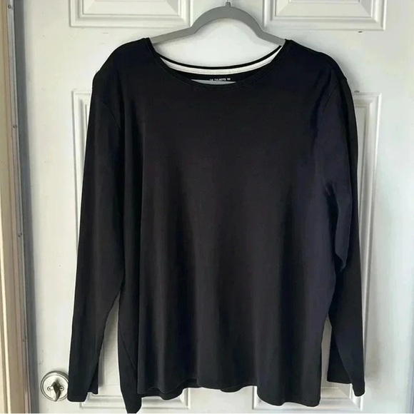 THE TALBOTS TEE Black Long Sleeve Top Women’s Petite 3X - Picture 1 of 3
